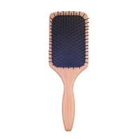 EUREKA DS3088 Large Square Paddle Cushion Wooden Hair Brush for All Hair Types Ball-Tip Nylon Pins Hairbrush